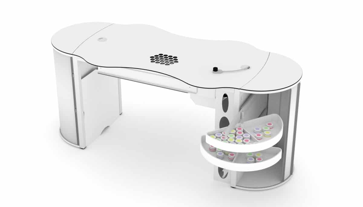 Nail table RomanTisch with dust extractor for nail studios